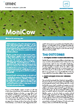 imec-icon-project-MoniCow Brochure cover showing grazing cows above the MoniCow project title and imec branding