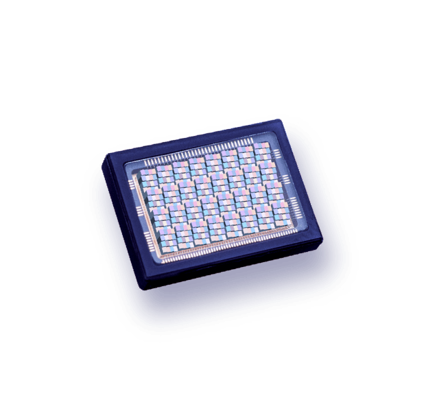 SSM4x4%20VIS%20center Snapshot VIS spectral sensor chip with a tiled pixel array in a dark package