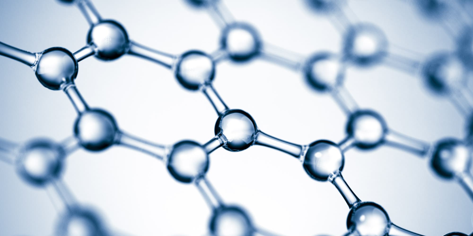 03-2D-materialen_1 Abstract molecular lattice graphic in blue tones