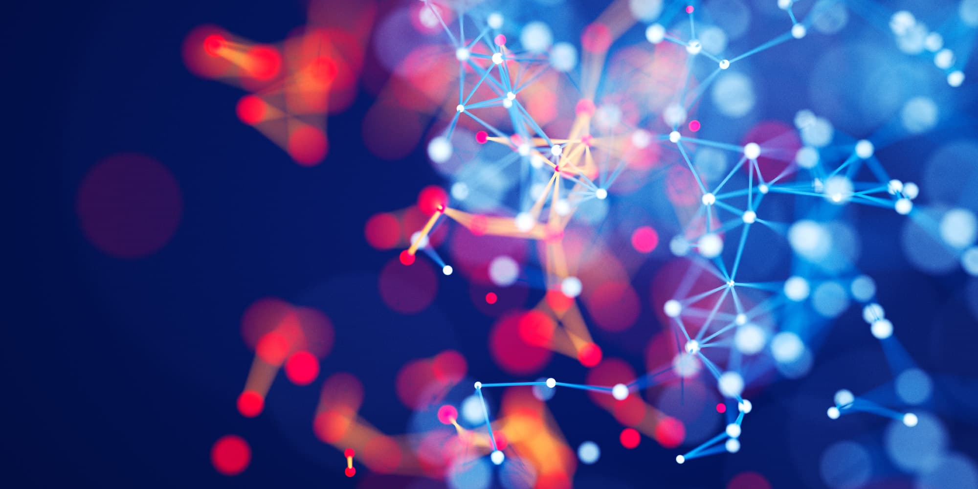 artificial-intelligence_1 Abstract network of glowing connected nodes on a blue background, suggesting AI data processing