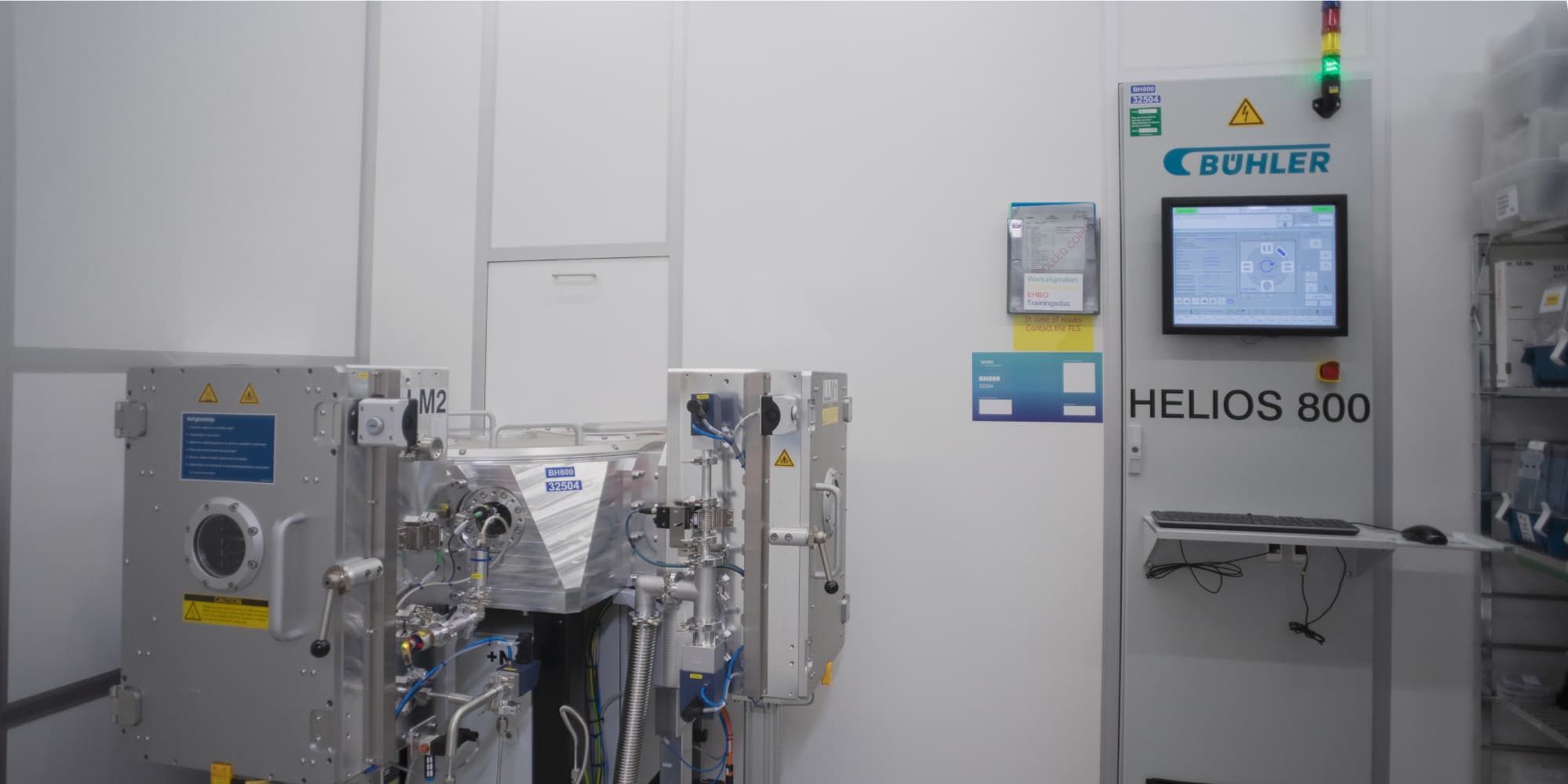 Buhler Bühler Helios 800 manufacturing equipment in a cleanroom