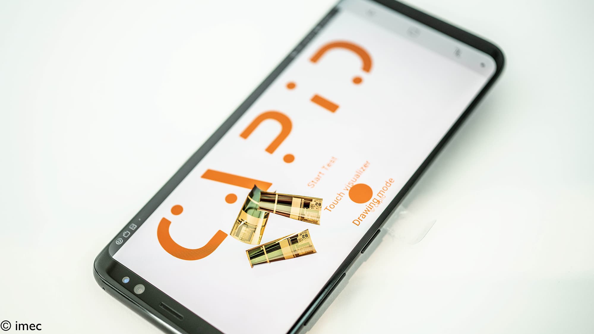 capid-c-touch002_1 Flexible electronic tags displayed on a smartphone touch screen