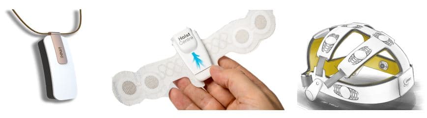 Low-power wearable sensor demonstrators Examples of low-power wearable sensor demonstrators, including a neck-worn device, a bandage patch and a head-mounted sensor