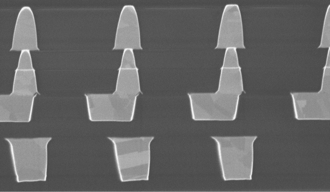 D2WHybrid%20Bonding%20-%20header SEM close-up of copper interconnect pads for die-to-wafer hybrid bonding
