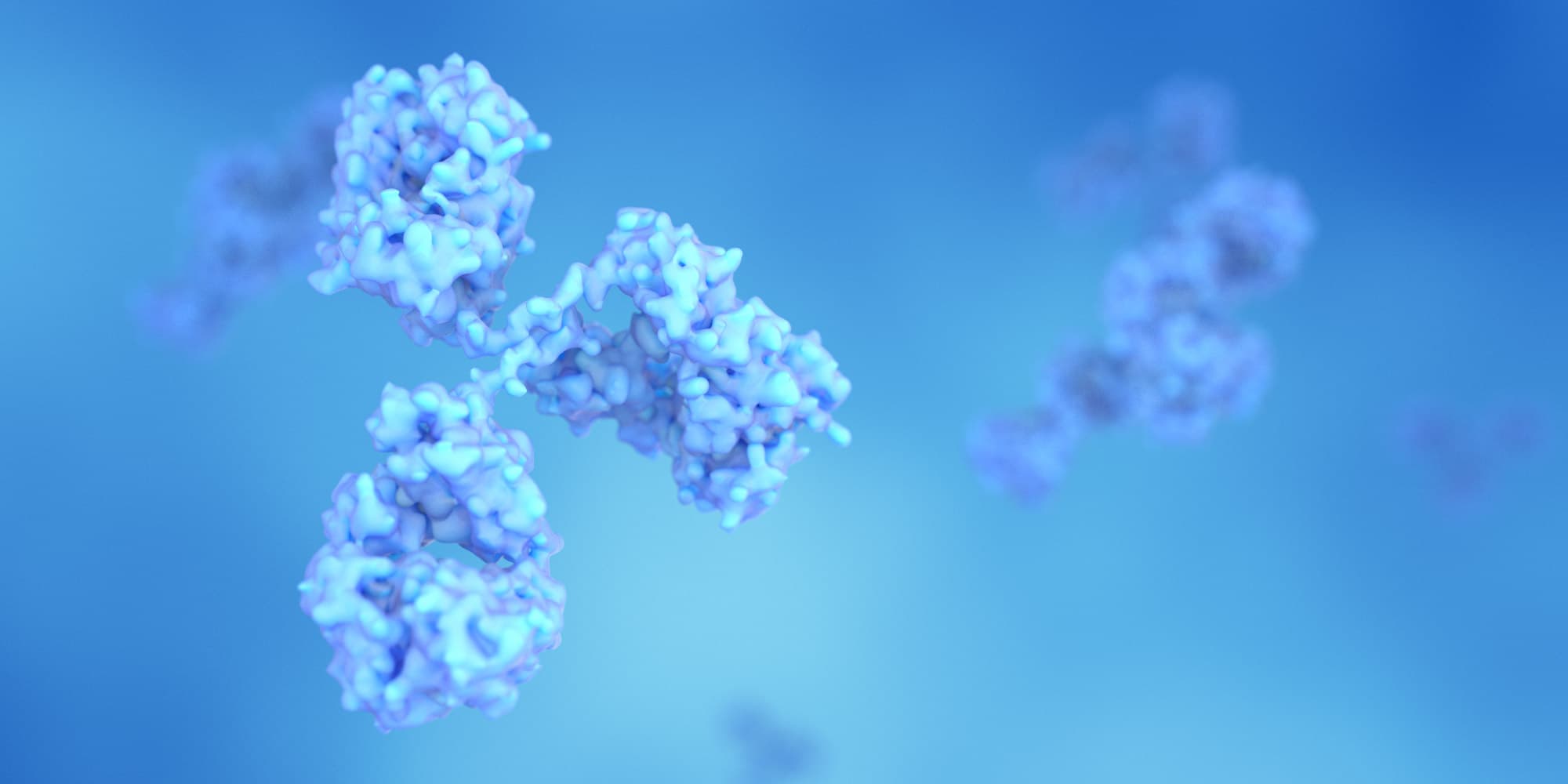 Digiome-realizing-the-promise-of-nanopore-protein-sequencing Abstract protein structures floating on a blue background