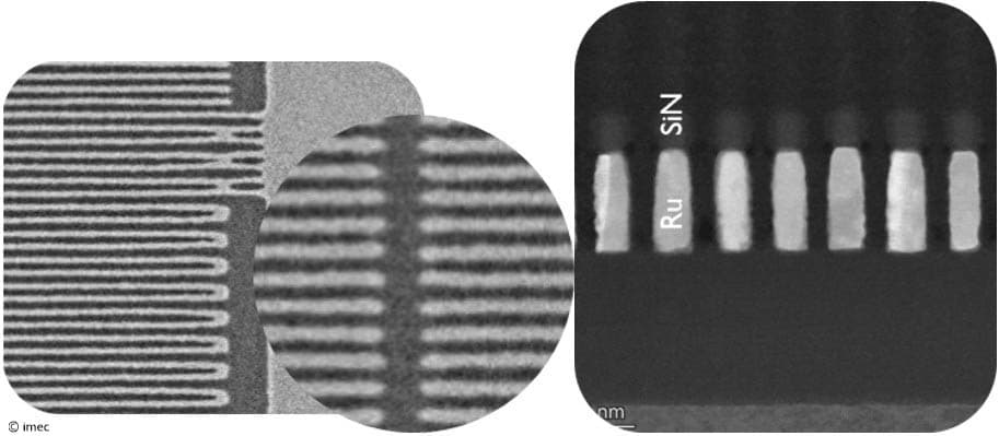 Figure%202%20-%2018nm%20pitch%20DME%20Ru%20lines High-NA EUV lithography patterning showing dense nanoscale line arrays on a chip surface