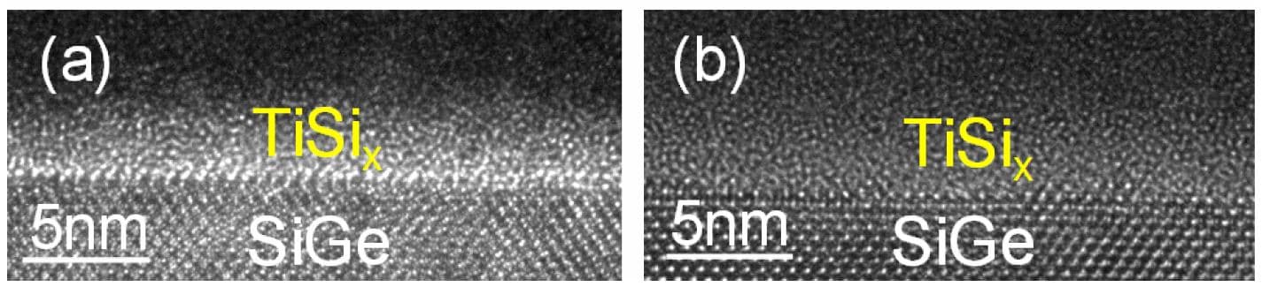 Figure_3_-_Co-deposited_TiSi_on_SiGe_0 Cross-sectional TEM showing ultrathin TiSi_x on SiGe before and after annealing