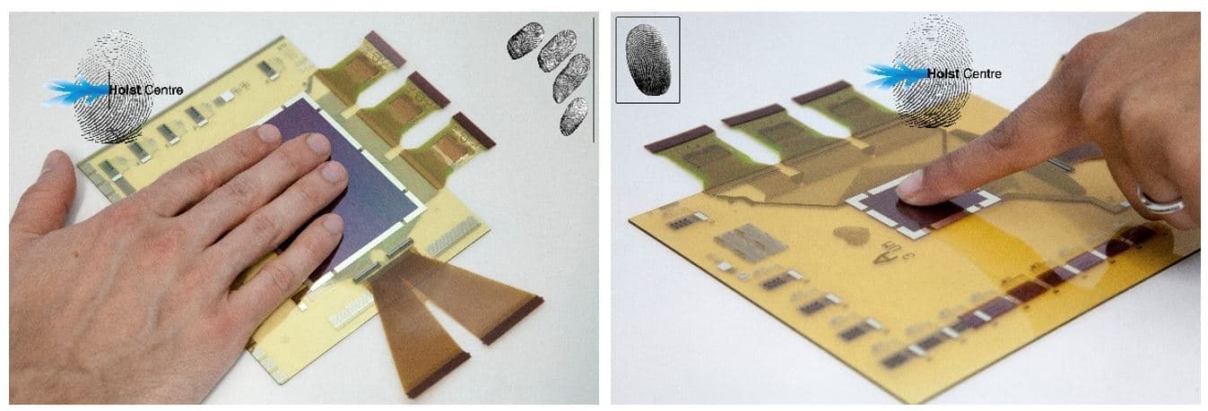 fingerprint2_0 Hands demonstrating flexible thin-film sensor panels for fingerprint and palm print detection
