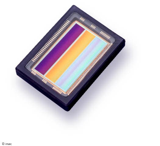 Hyperspectral%20space%20sensor Hyperspectral space sensor chip with a rainbow-colored imaging surface