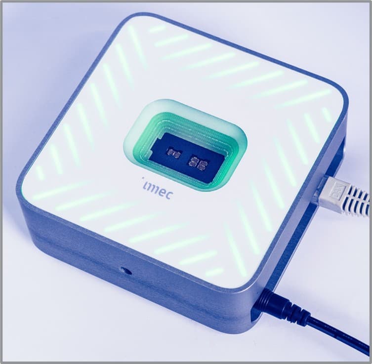 Imec%20secure%20radar Imec radar-on-chip device with a small sensor window and connected cables