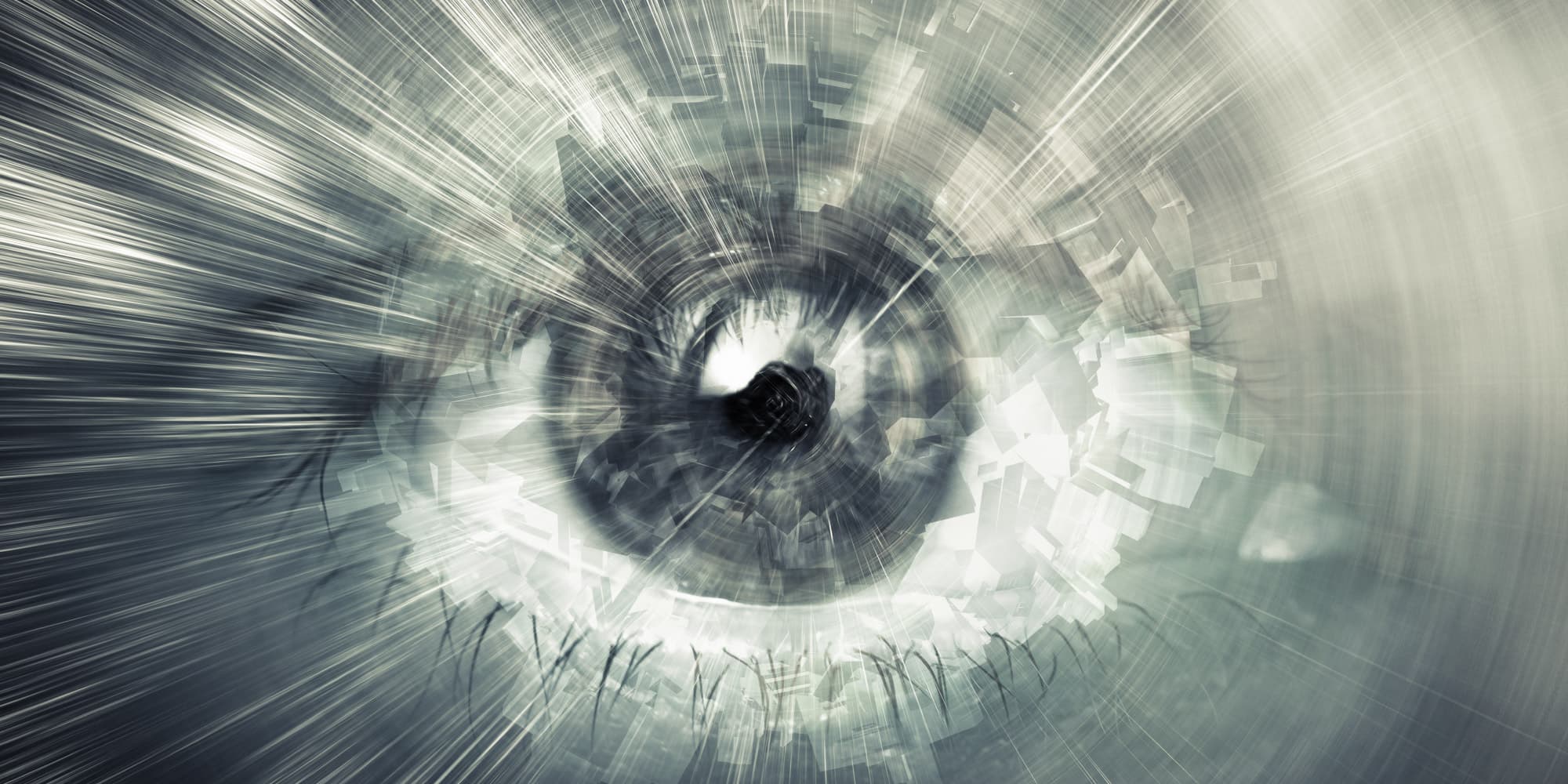 imec-magazine-2018-september-10-EOGglasses_1 Close-up of an eye with bright, radiating abstract light effects