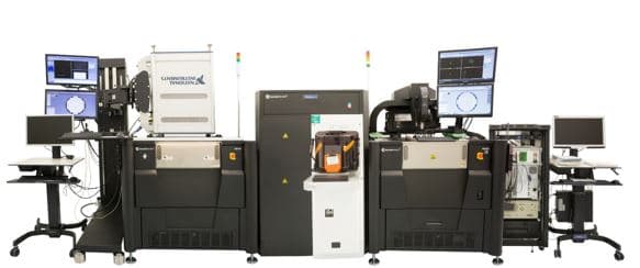 ImecsFab2_1 Semiconductor wafer probe system with connected testing equipment and monitor stations