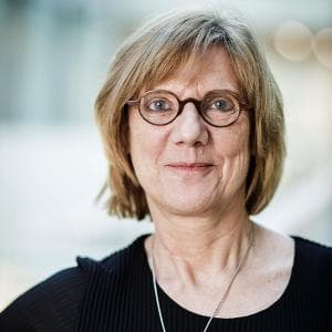 lieve Portrait of Lieve Moons, professor at KU Leuven, wearing glasses and a black top