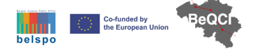 BeQCI logo with funding marks BeQCI logo with Belspo and European Union co-funding marks