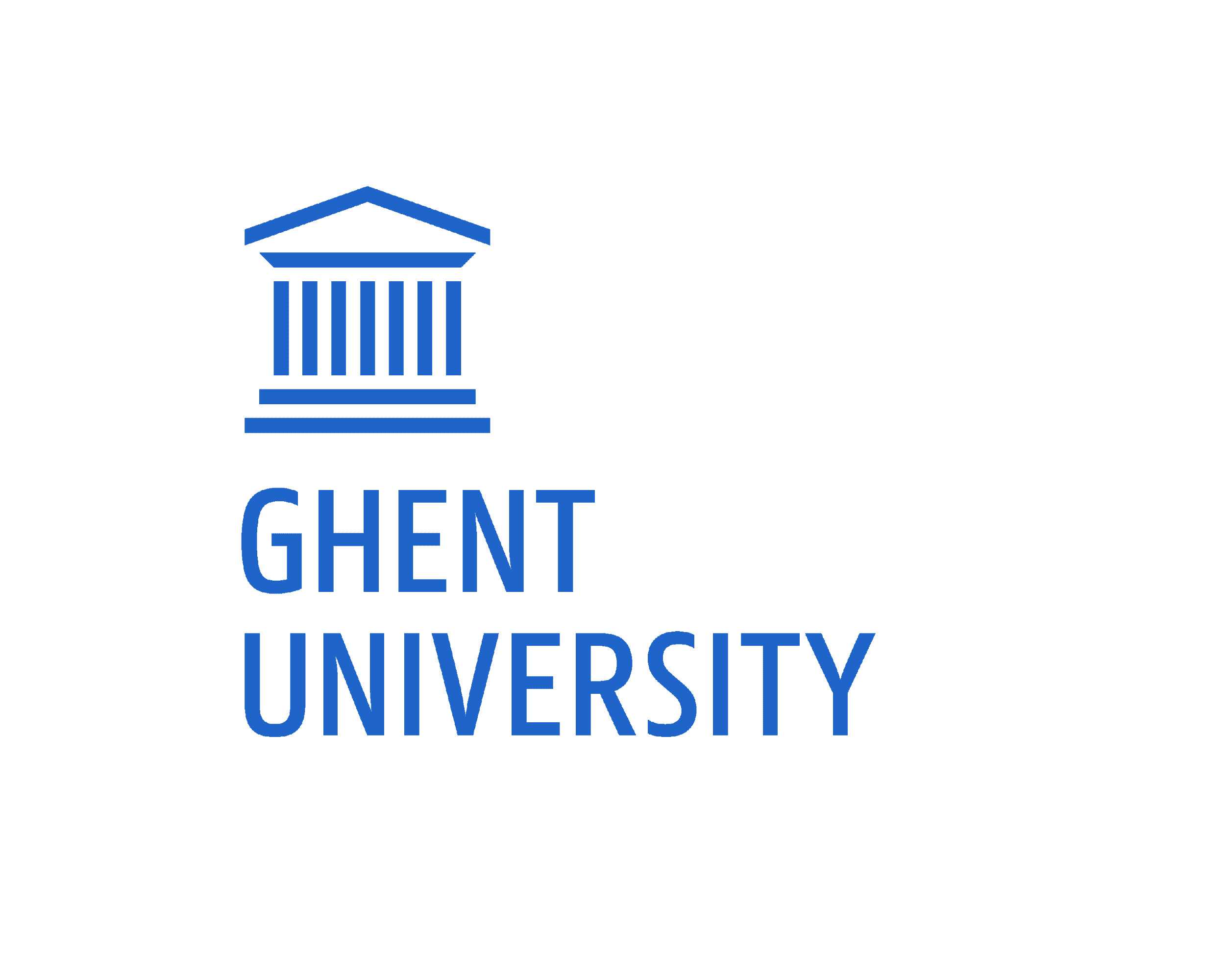 Logo_UGent Ghent University logo in blue on a black background