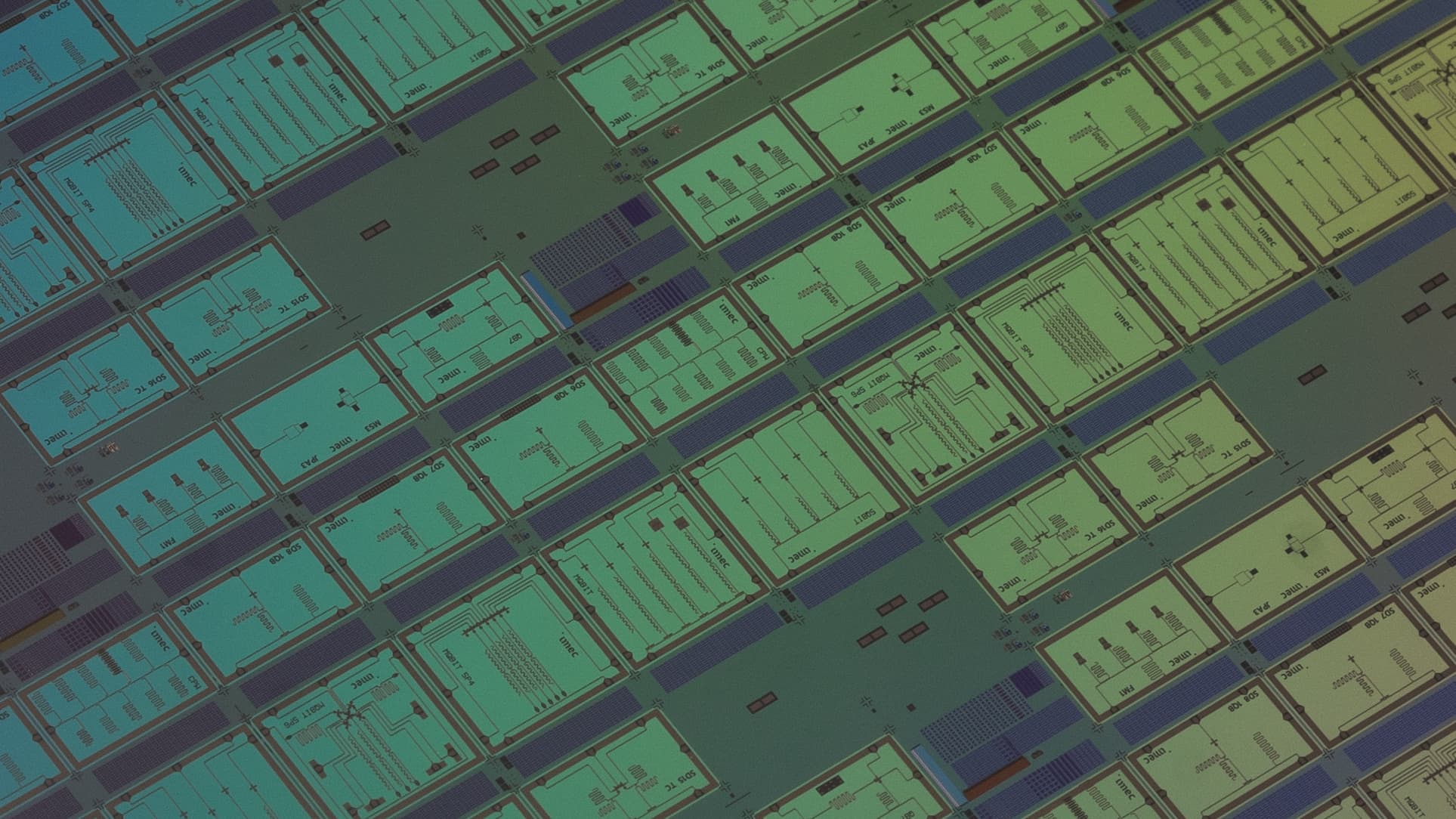 Physical%20superconducting%20qubits Close-up of a semiconductor wafer patterned with superconducting qubit structures