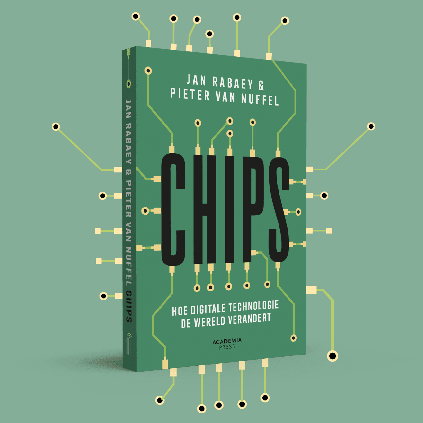 promo%20-%20social%20media_chips_0 Boekomslag met de titel CHIPS met circuitsporen, door Jan Rabaey en Pieter Van Nuffel
