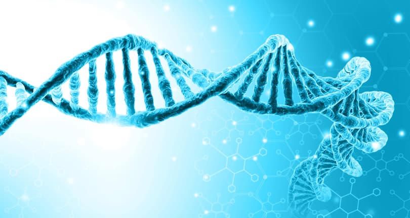 Synthetic%20biotechnology Stylized DNA double helix on a blue scientific background